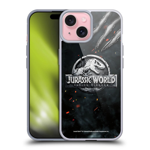 Jurassic World Fallen Kingdom Logo Dinosaur Claw Soft Gel Case for Apple iPhone 15