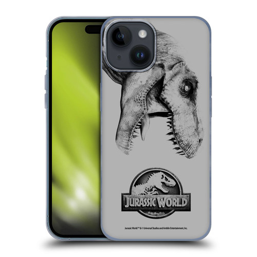 Jurassic World Fallen Kingdom Logo T-Rex Soft Gel Case for Apple iPhone 15