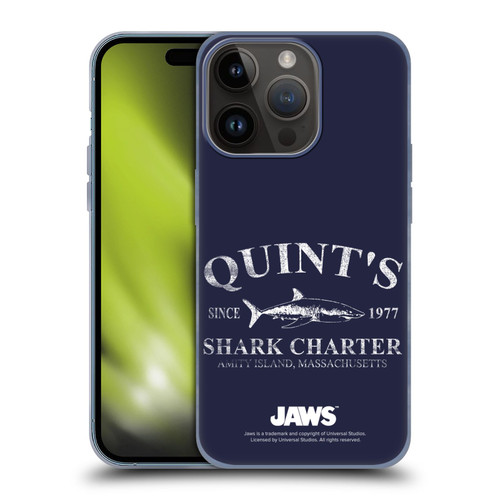 Jaws I Key Art Quint's Shark Charter Soft Gel Case for Apple iPhone 15 Pro