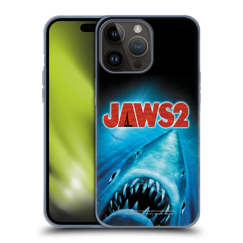 Jaws II Key Art Swimming Poster Soft Gel Case for Apple iPhone 15 Pro Max
