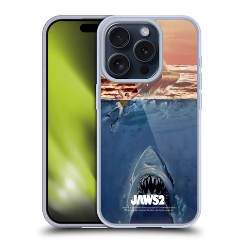 Jaws II Key Art Sailing Poster Soft Gel Case for Apple iPhone 15 Pro