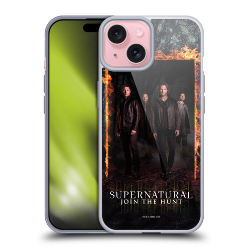 Supernatural Key Art Sam, Dean, Castiel & Crowley Soft Gel Case for Apple iPhone 15