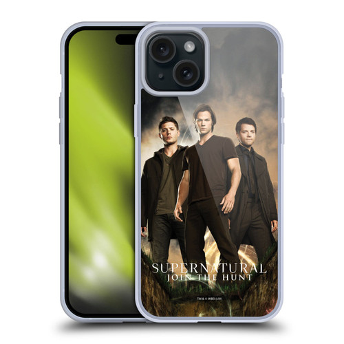 Supernatural Key Art Sam, Dean & Castiel 2 Soft Gel Case for Apple iPhone 15 Plus