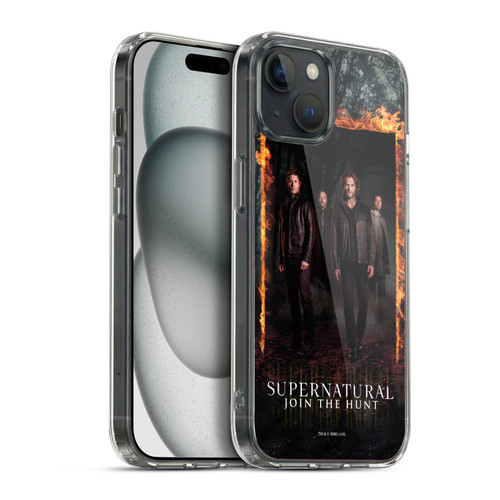 Supernatural Key Art Sam, Dean, Castiel & Crowley Soft Gel Case for Apple iPhone 15 Plus & MagSafe