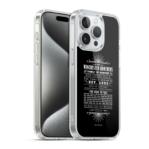 Supernatural Vectors Winchester Brothers Soft Gel Case for Apple iPhone 15 Pro