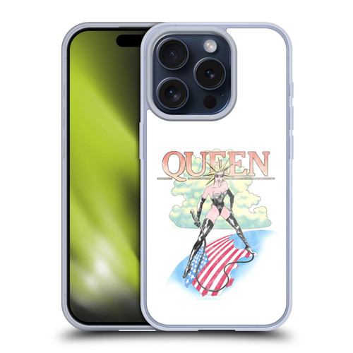 Queen Key Art Vintage Tour Soft Gel Case for Apple iPhone 15 Pro