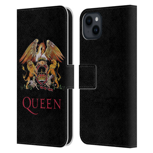 Queen Key Art Crest Leather Book Wallet Case Cover For Apple iPhone 15 Plus