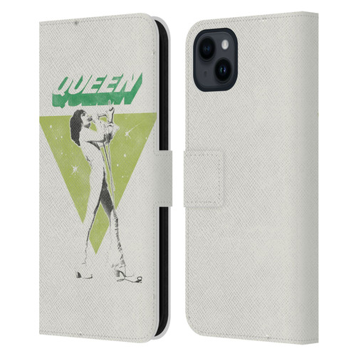 Queen Key Art Freddie Mercury Leather Book Wallet Case Cover For Apple iPhone 15 Plus