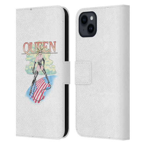 Queen Key Art Vintage Tour Leather Book Wallet Case Cover For Apple iPhone 15 Plus