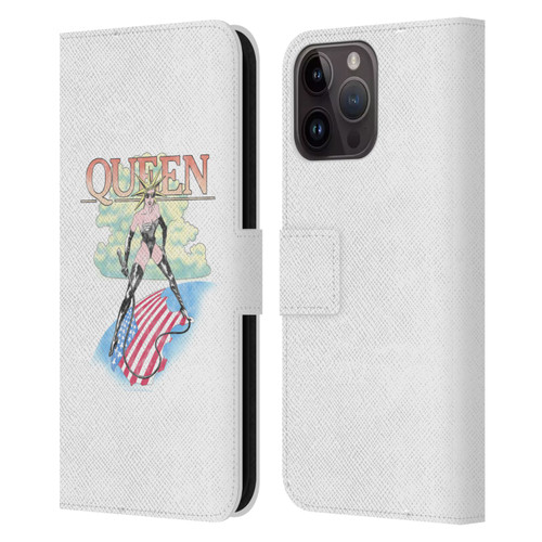 Queen Key Art Vintage Tour Leather Book Wallet Case Cover For Apple iPhone 15 Pro Max