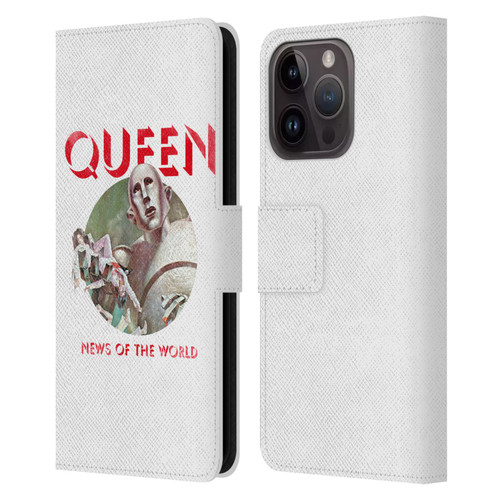 Queen Key Art News Of The World Leather Book Wallet Case Cover For Apple iPhone 15 Pro