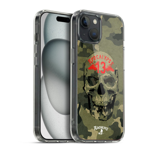Alchemy Gothic Skull Camo Skull Soft Gel Case for Apple iPhone 15 Plus