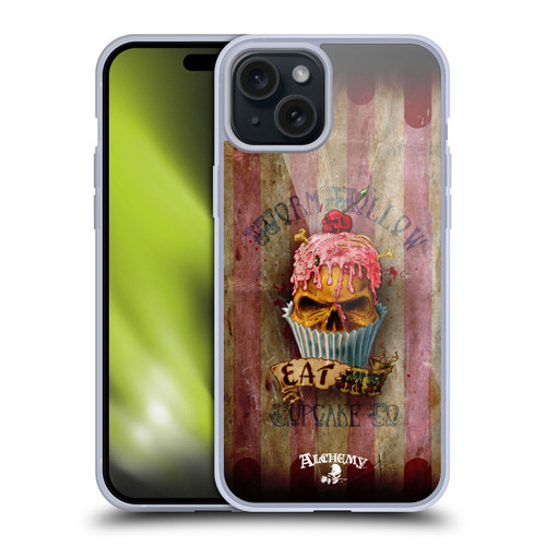 Alchemy Gothic Skull Eat Me Cupcake Soft Gel Case for Apple iPhone 15 Plus