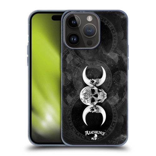 Alchemy Gothic Skull Dark Goddess Moon Soft Gel Case for Apple iPhone 15 Pro