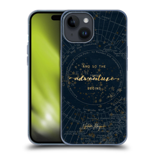 Nature Magick So The Adventure Begins Quote Star Map Soft Gel Case for Apple iPhone 15