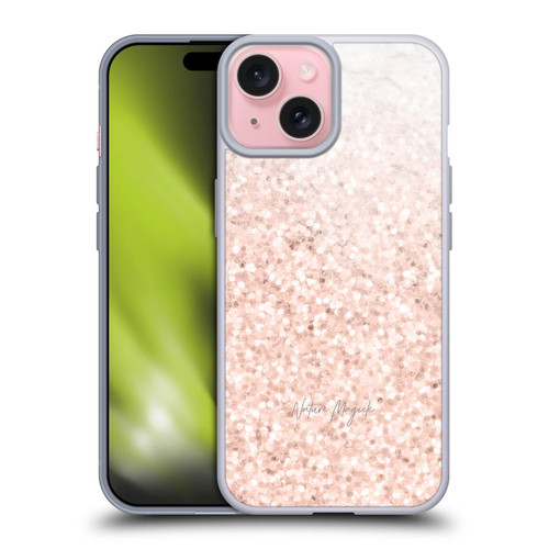 Nature Magick Rose Gold Marble Glitter Rose Gold Sparkle 2 Soft Gel Case for Apple iPhone 15