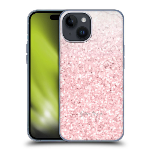 Nature Magick Rose Gold Marble Glitter Pink Sparkle 2 Soft Gel Case for Apple iPhone 15