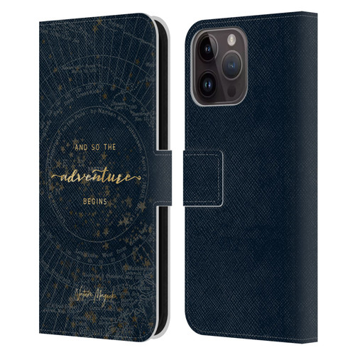 Nature Magick So The Adventure Begins Quote Star Map Leather Book Wallet Case Cover For Apple iPhone 15 Pro Max