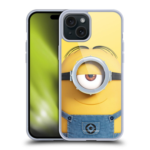 Despicable Me Full Face Minions Stuart Soft Gel Case for Apple iPhone 15 Plus