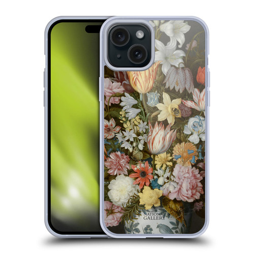 The National Gallery Art A Still Life Of Flowers In A Wan-Li Vase Soft Gel Case for Apple iPhone 15 Plus