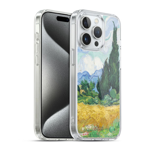 The National Gallery Art A Wheatfield With Cypresses Soft Gel Case for Apple iPhone 15 Pro