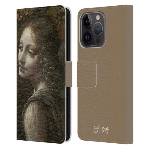 The National Gallery Art The Virgin Of The Rocks Leather Book Wallet Case Cover For Apple iPhone 15 Pro
