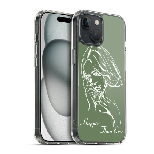 Billie Eilish Happier Than Ever Album Stencil Green Soft Gel Case for Apple iPhone 15 & MagSafe