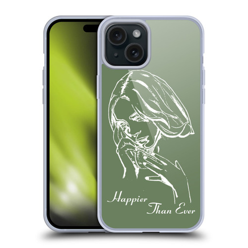 Billie Eilish Happier Than Ever Album Stencil Green Soft Gel Case for Apple iPhone 15 Plus