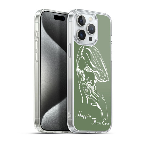 Billie Eilish Happier Than Ever Album Stencil Green Soft Gel Case for Apple iPhone 15 Pro Max & MagSafe