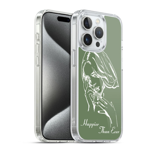 Billie Eilish Happier Than Ever Album Stencil Green Soft Gel Case for Apple iPhone 15 Pro & MagSafe
