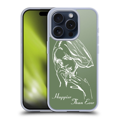 Billie Eilish Happier Than Ever Album Stencil Green Soft Gel Case for Apple iPhone 15 Pro