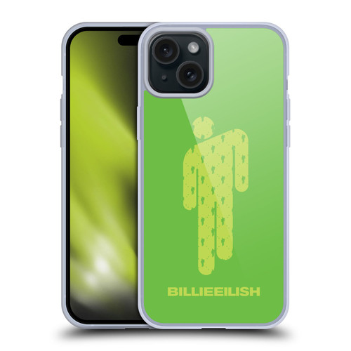 Billie Eilish Key Art Blohsh Green Soft Gel Case for Apple iPhone 15 Plus