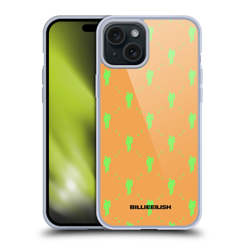 Billie Eilish Key Art Blohsh Pattern Soft Gel Case for Apple iPhone 15 Plus & MagSafe