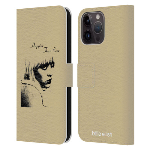 Billie Eilish Happier Than Ever Album Image Leather Book Wallet Case Cover For Apple iPhone 15 Pro Max