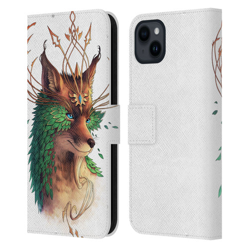 Jonas "JoJoesArt" Jödicke Wildlife Fox Coloured Leather Book Wallet Case Cover For Apple iPhone 15 Plus