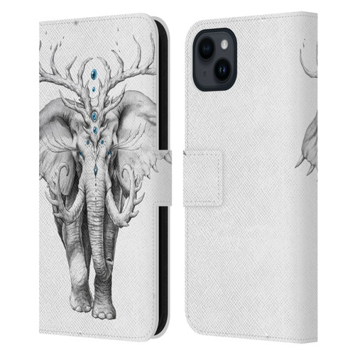 Jonas "JoJoesArt" Jödicke Wildlife 2 Elephant Soul Leather Book Wallet Case Cover For Apple iPhone 15 Plus