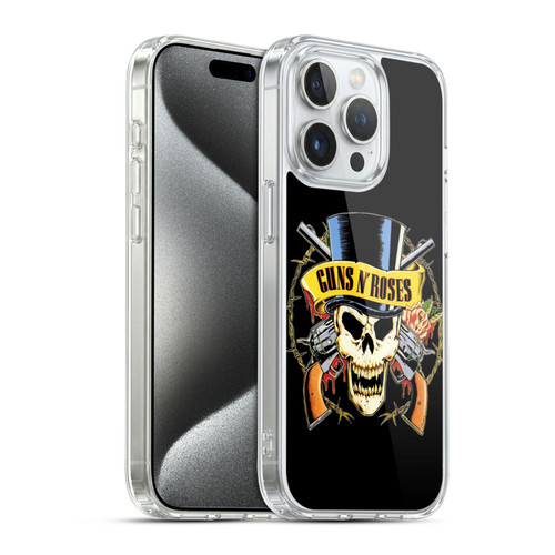 Guns N' Roses Key Art Top Hat Skull Soft Gel Case for Apple iPhone 15 Pro & MagSafe