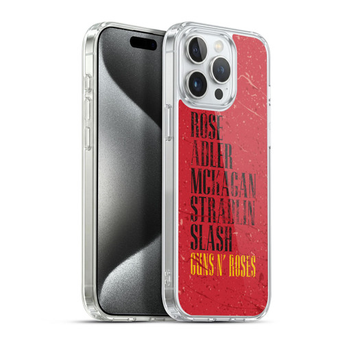 Guns N' Roses Vintage Names Soft Gel Case for Apple iPhone 15 Pro Max