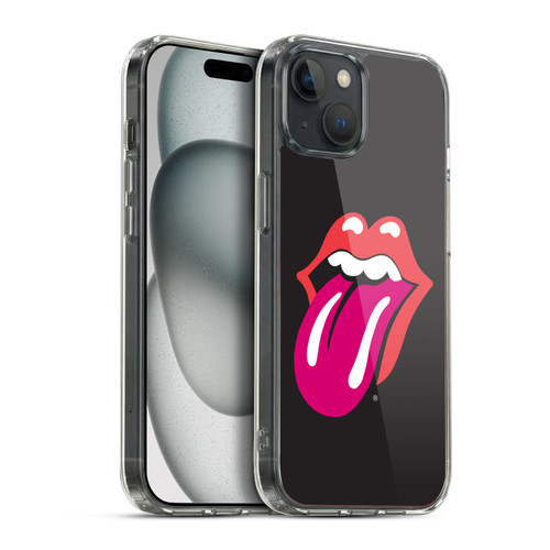 The Rolling Stones Graphics Pink Tongue Soft Gel Case for Apple iPhone 15 Plus