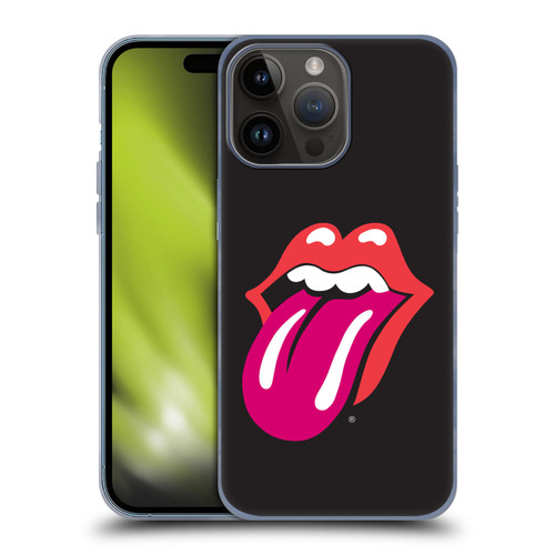 The Rolling Stones Graphics Pink Tongue Soft Gel Case for Apple iPhone 15 Pro Max