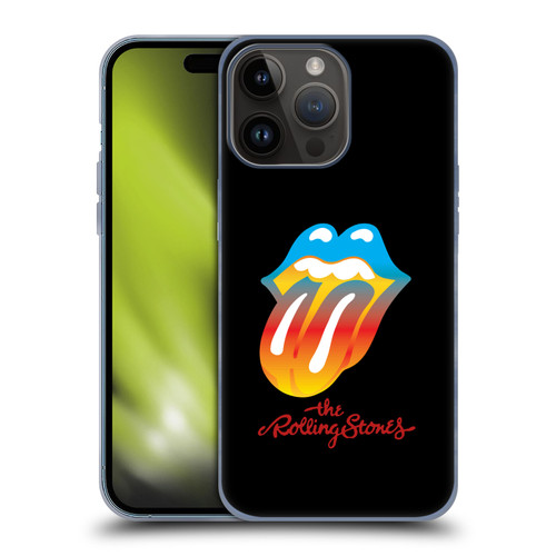 The Rolling Stones Graphics Rainbow Tongue Soft Gel Case for Apple iPhone 15 Pro Max