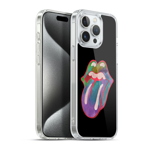 The Rolling Stones Graphics Watercolour Tongue Soft Gel Case for Apple iPhone 15 Pro Max