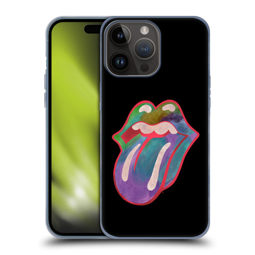 The Rolling Stones Graphics Watercolour Tongue Soft Gel Case for Apple iPhone 15 Pro Max