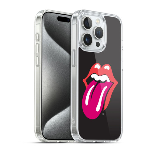 The Rolling Stones Graphics Pink Tongue Soft Gel Case for Apple iPhone 15 Pro