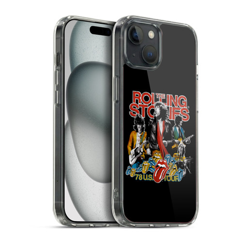 The Rolling Stones Key Art 78 US Tour Vintage Soft Gel Case for Apple iPhone 15 Plus & MagSafe