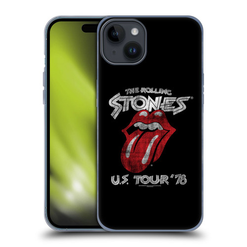 The Rolling Stones Key Art US Tour 78 Soft Gel Case for Apple iPhone 15 Plus