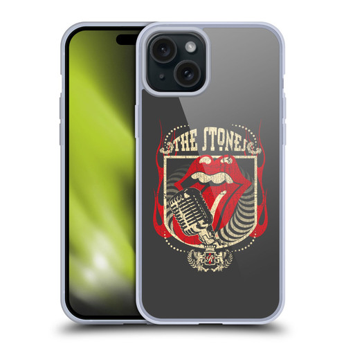 The Rolling Stones Key Art Jumbo Tongue Soft Gel Case for Apple iPhone 15 Plus