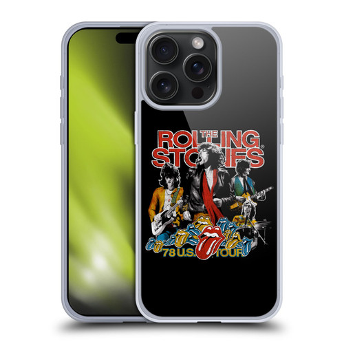 The Rolling Stones Key Art 78 US Tour Vintage Soft Gel Case for Apple iPhone 15 Pro Max