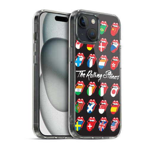 The Rolling Stones Licks Collection Flag Poster Soft Gel Case for Apple iPhone 15
