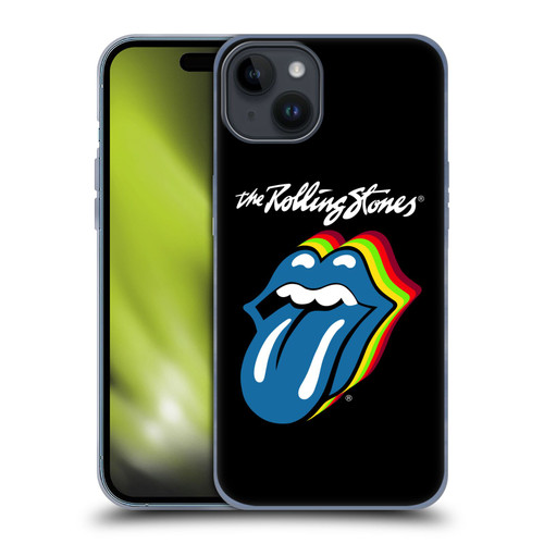 The Rolling Stones Licks Collection Pop Art 2 Soft Gel Case for Apple iPhone 15 Plus